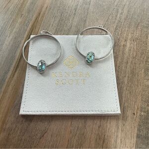 Kendra Scott Silver Hoop Earrings with Blue Accents